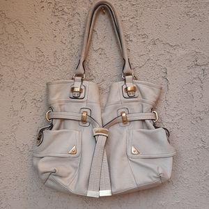 B Makowsky Cream Leather Bag